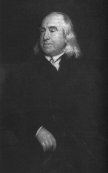 photo of  English utilitarian philosopher and social reformer Jeremy Bentham